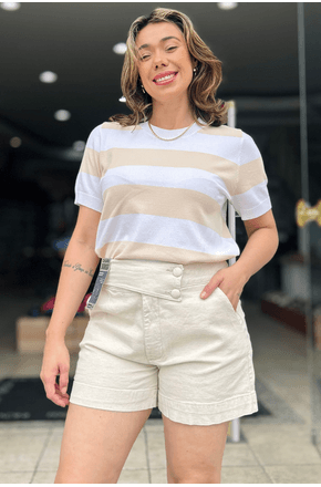 Blusa Listrada Bege Lunender 3